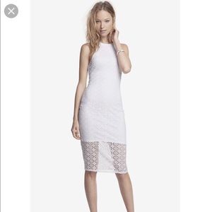 Express white lace midi dress